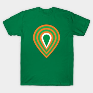 retro sixties inspired fan pattern in green and orange T-Shirt